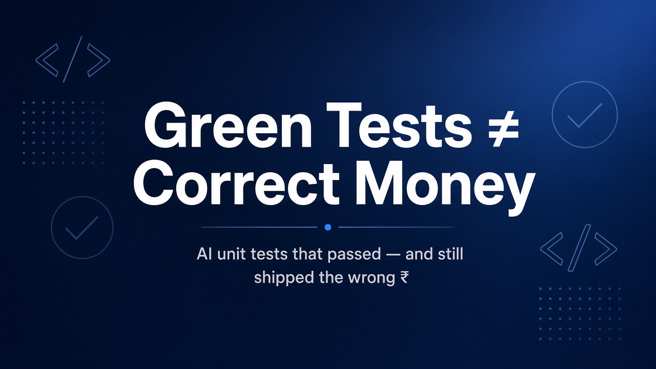 Green tests do not guarantee correct money